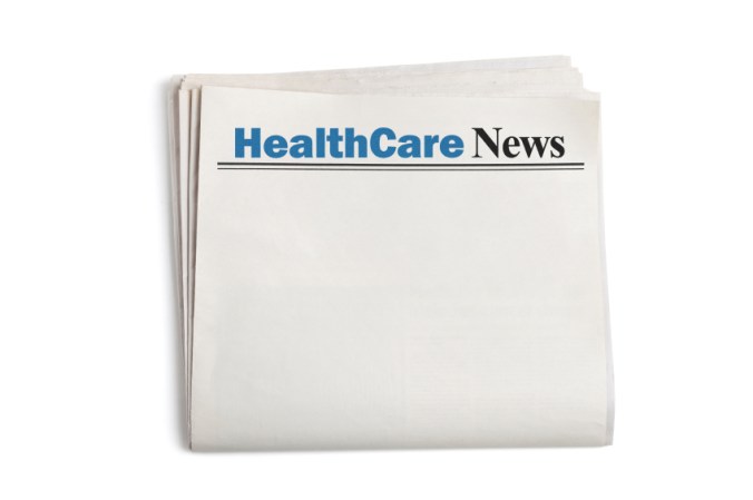 HealthCare News,Newspaper with white background