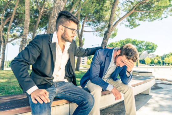 Man with financial or sentimental problems